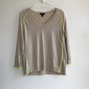 J.Crew Merino Tipped Oversized Sweater Neon Piping